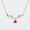 18ct Yellow Gold, .40ct Ruby and .12ct Diamond Necklace.