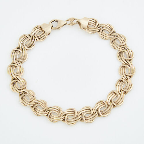 14ct Yellow Gold, 18.5cm Fancy Link Bracelet