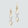 14ct Yellow Gold, Figure '8' Drop Earrings with Clear Stones