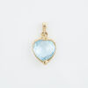 14ct Yellow Gold, 9.8mm Blue Topaz Heart Shaped Pendant