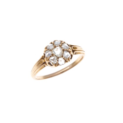 18ct Antique Diamond Cluster Ring