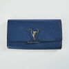 Louis Vuitton Capucines, Navy Blue Pebbled Leather Wallet