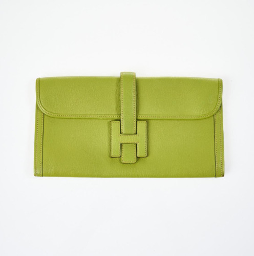 Hermès Vert Anis Chèvre Mysore Jige Elan 29 Clutch with Box