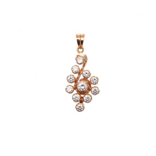 14ct Rose Gold Diamond Pendant