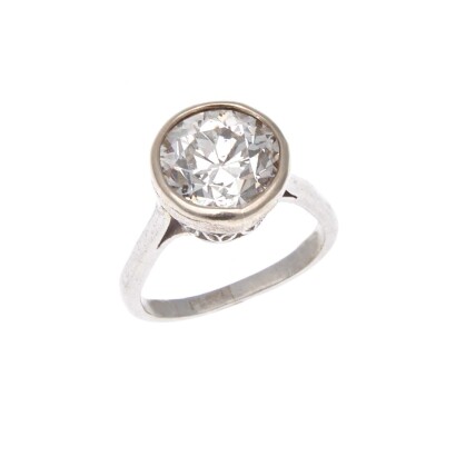 Platinum 4.25ct Early Round Brilliant Cut Diamond