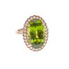 18ct Rose Gold Peridot and Diamond Ring