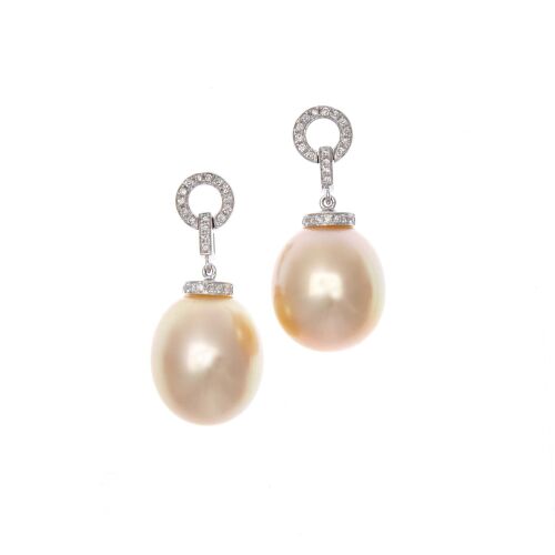 18ct South Sea Pearl and Diamond Earrings