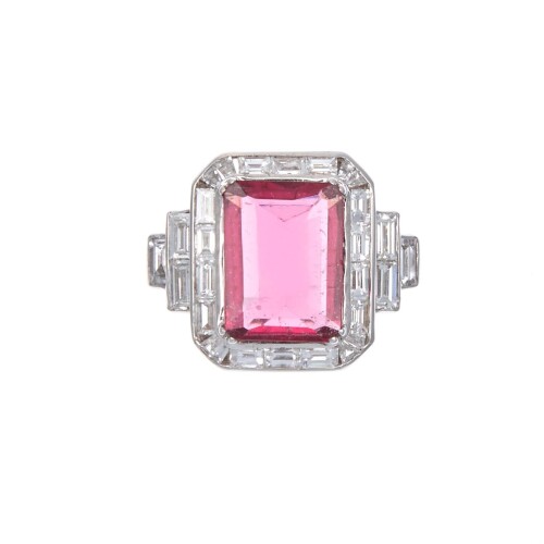 18ct Pink Tourmaline and Diamond Ring