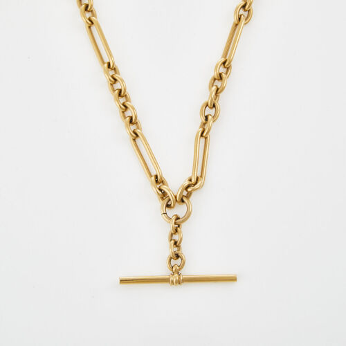 9ct Yellow Gold, 51cm Fob Chain with T bar