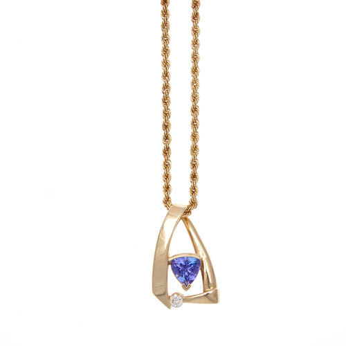 14ct Tanzanite and Diamond Pendant