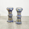 A Pair of Chinese Fahuacai Hexagonal porcelain Flower stand, Qing dynasty