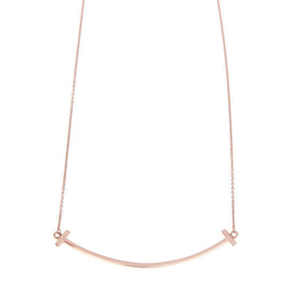 18ct Rose Gold Tiffany & Co. 'T' Smile Necklace