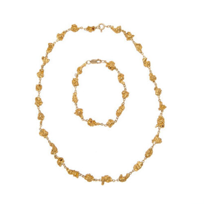 18ct Fine Gold Nugget H.Stern Necklace and Bracelet