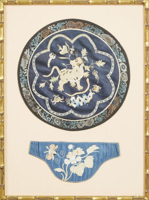 A Chinese Qing Dynasty embroidery with Tiger Patterns