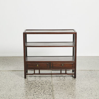 A Chinese early 20th Century Rosewood Bookcase