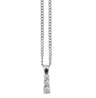 9ct Three Diamond Pendant