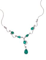 14ct Emerald and Diamond Necklace