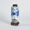 A Chinese Blue and White Vase with Cover and Base, in late 17th-Ear;y 18th Century