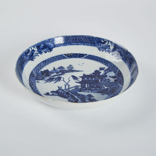 A Chinese Qing Dynasty QianLong period Blue and White Dish