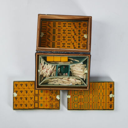 A Chinese Early 20thCentury Box of Mahjong