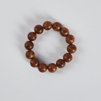 A Chinese Wood Bead Bracelet