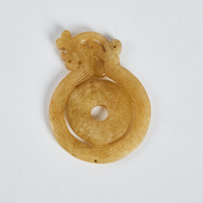 An old Chinese jade 'chilong' pendant