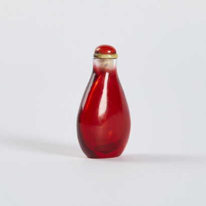 A Chinese red glass snuff bottle