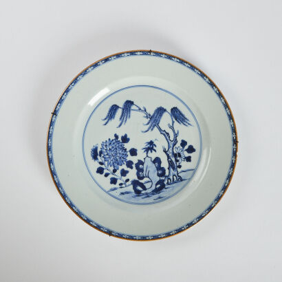 Chinese Qing Dynasty Qianlong period blue pattern dish