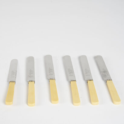 A Set Of Six Tally-Ho Bone Handled Knives