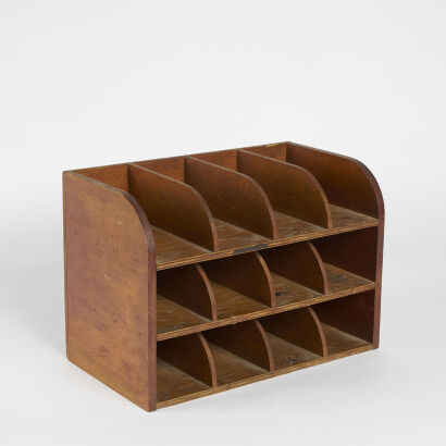 A Wooden Desk Top Cubby File