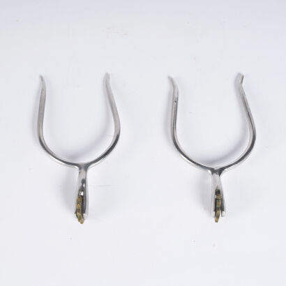 A Pair Of Decorative Stainless Steel Spurs