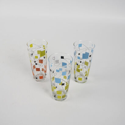 A Trio Of Vintage Glasses Signed MDI