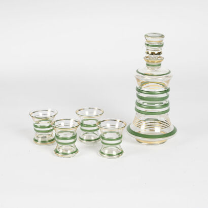 A Retro Sherry Jug With Four Glasses