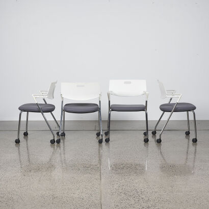 A Set of Four Vitra Visaroll 2 Visitor Chairs by Antonio Citterio