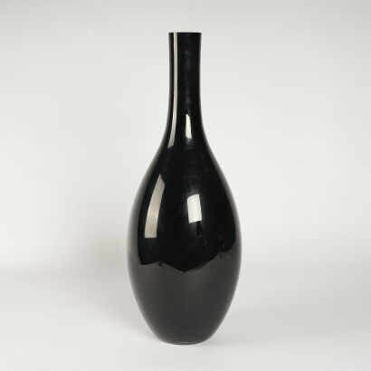 A Large Black Glass Vase
