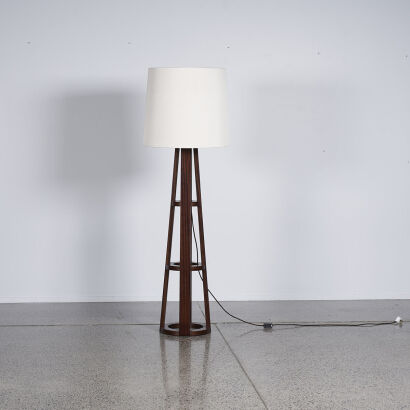 A Barbara Barry For Baker/Mcguire Standard Floor Lamp Wooden Base