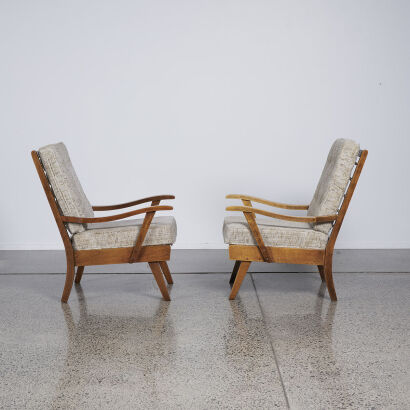 A Pair Of Mid Century Lounge Chairs