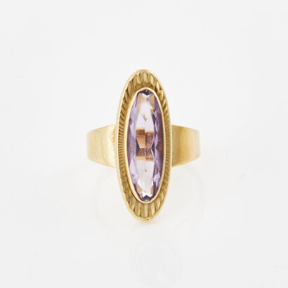 14ct Yellow Gold, Vintage Amethyst Ring