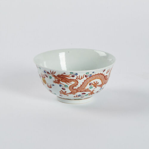 A Chinese Qing Dynasty Famille-Rose Bowl_ Qing Dynasty Guangxu Mark_