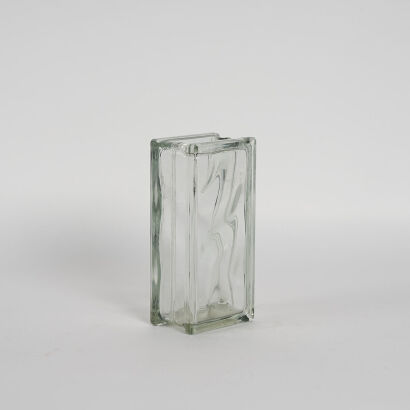 A Tall Glass Brick Vase Made In Germany