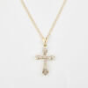 14ct Yellow Gold, .66ct Diamond Cross on a 10ct Yellow Gold, 60cm Chain