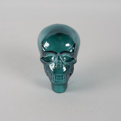 A Cast Art Glass Skull