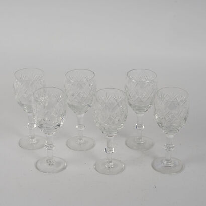 A Set Of Six Crystal Glasses