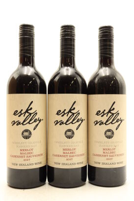 (3) 2017 Esk Valley Merlot - Cabernet Sauvignon - Malbec, Gimblett Gravels [JR16]