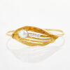 18ct Yellow Gold, Baroque Pearl and .24ct Diamond Bangle