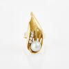 18ct Yellow Gold, Baroque Pearl and .20ct Diamond Ring