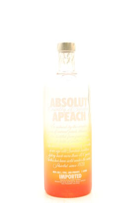 (1) Absolut Apeach-Peach Flavored Vodka, 40% ABV, 1000ml