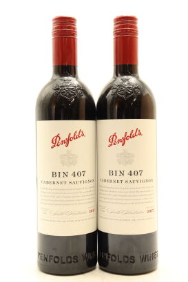 (2) 2017 Penfolds Bin 407 Cabernet Sauvignon, South Australia [WE93]