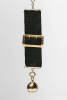 A masonic black silk memorium watch fob with folding ball cross. 9ct yellow gold. Weight 17.79 grams. Total length 15cm.