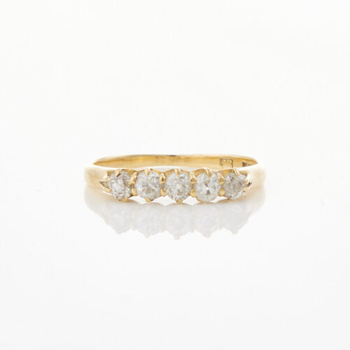 18ct Yellow Gold, Five Stone Old Mine Cut .50ct Diamond Ring